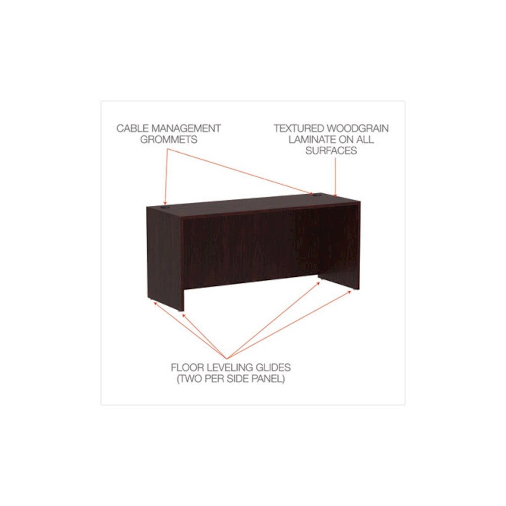 Alera Valencia Series Credenza Shells, 65w x 23.6d x 29.5h, Mahogany. Picture 4