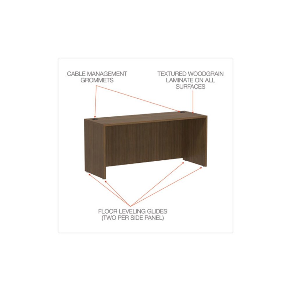 Alera Valencia Series Credenza Shell, 65w x 23.63d x 29.5h, Modern Walnut. Picture 4