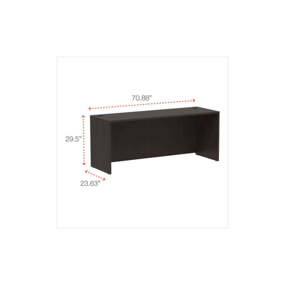 Alera Valencia Series Credenza Shell, 70.88w x 23.63d x 29.5h, Espresso. Picture 2