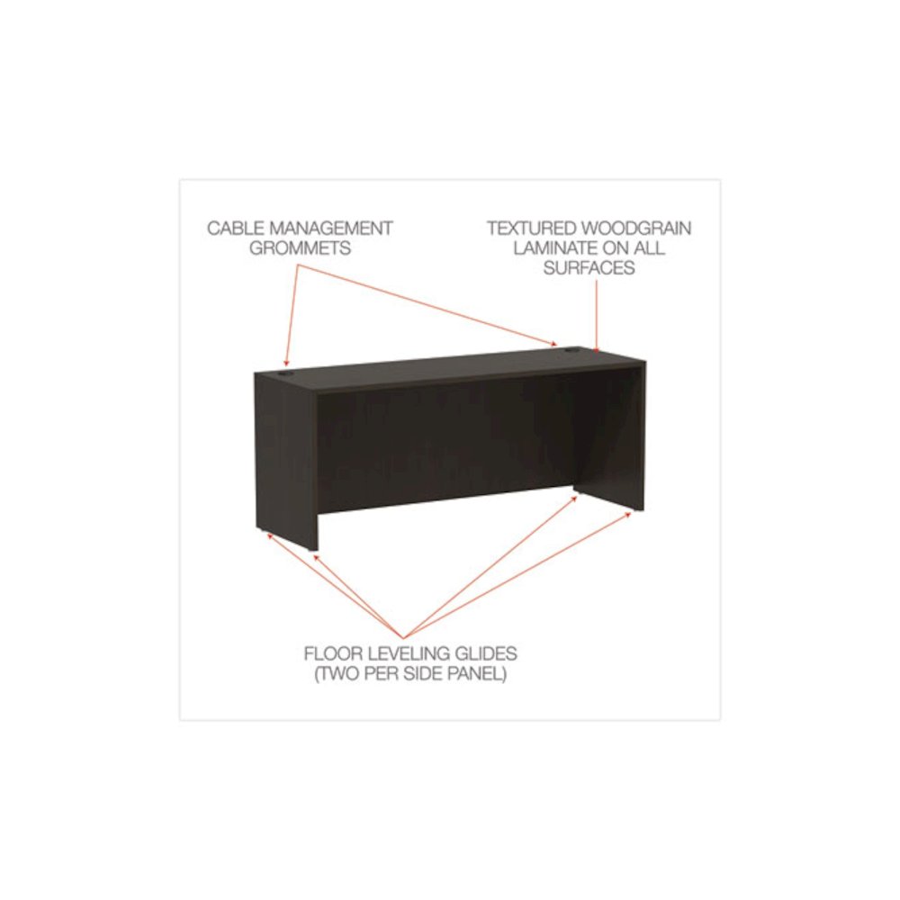 Alera Valencia Series Credenza Shell, 70.88w x 23.63d x 29.5h, Espresso. Picture 4