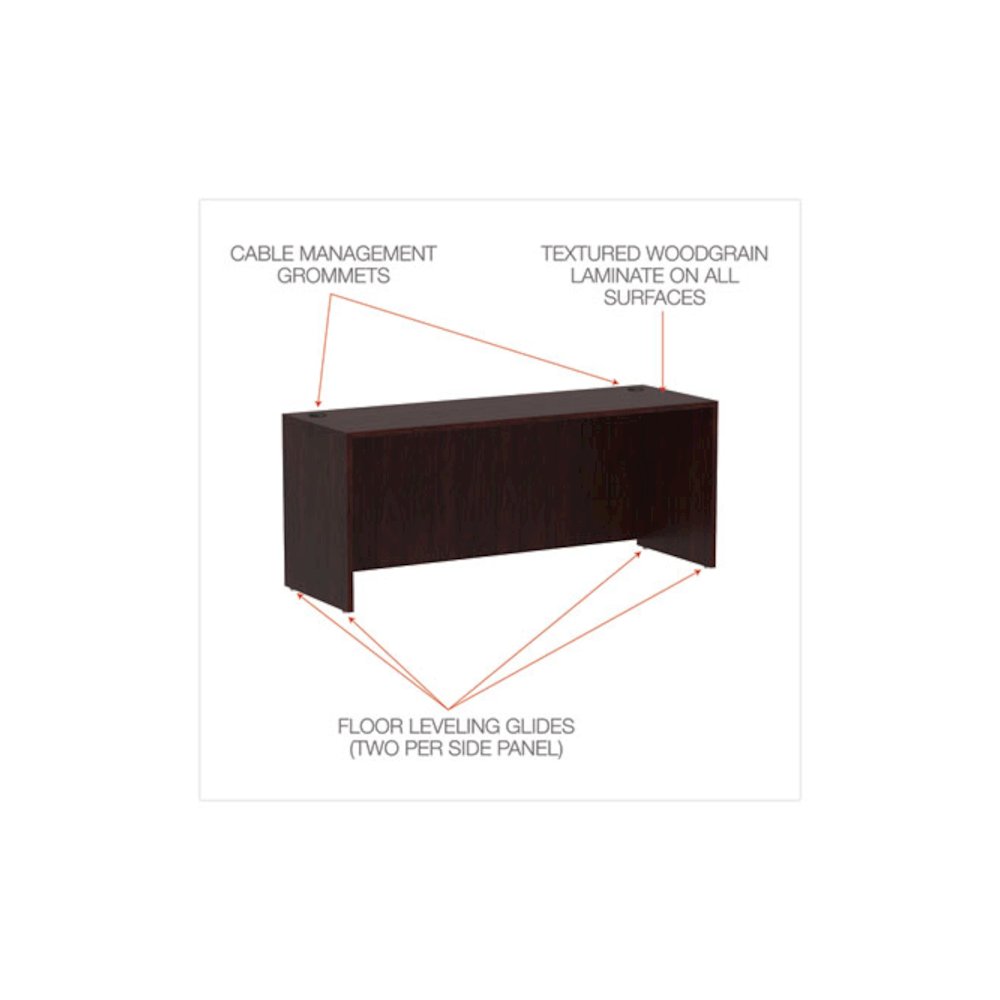 Alera Valencia Series Credenza Shell, 70.88w x 23.63d x 29.5h, Mahogany. Picture 4