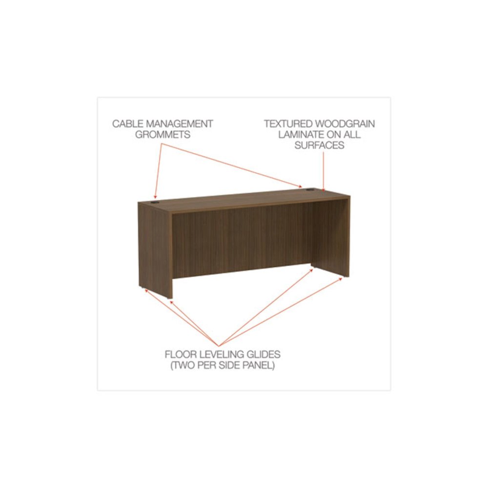 Alera Valencia Series Credenza Shell, 70.88w x 23.63d x 29.5h, Modern Walnut. Picture 4