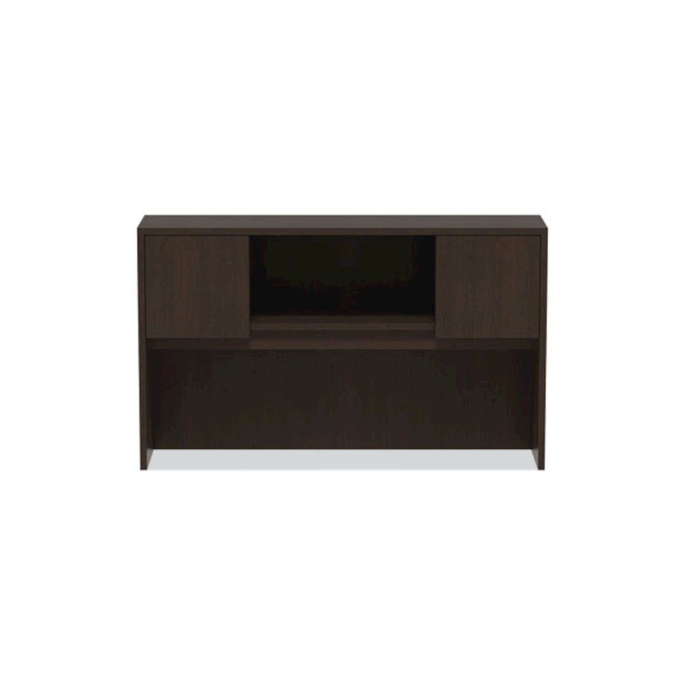 Alera Valencia Series Hutch with Doors, 4 Compartments, 58.88w x 15d x 35.38h, Espresso. Picture 7