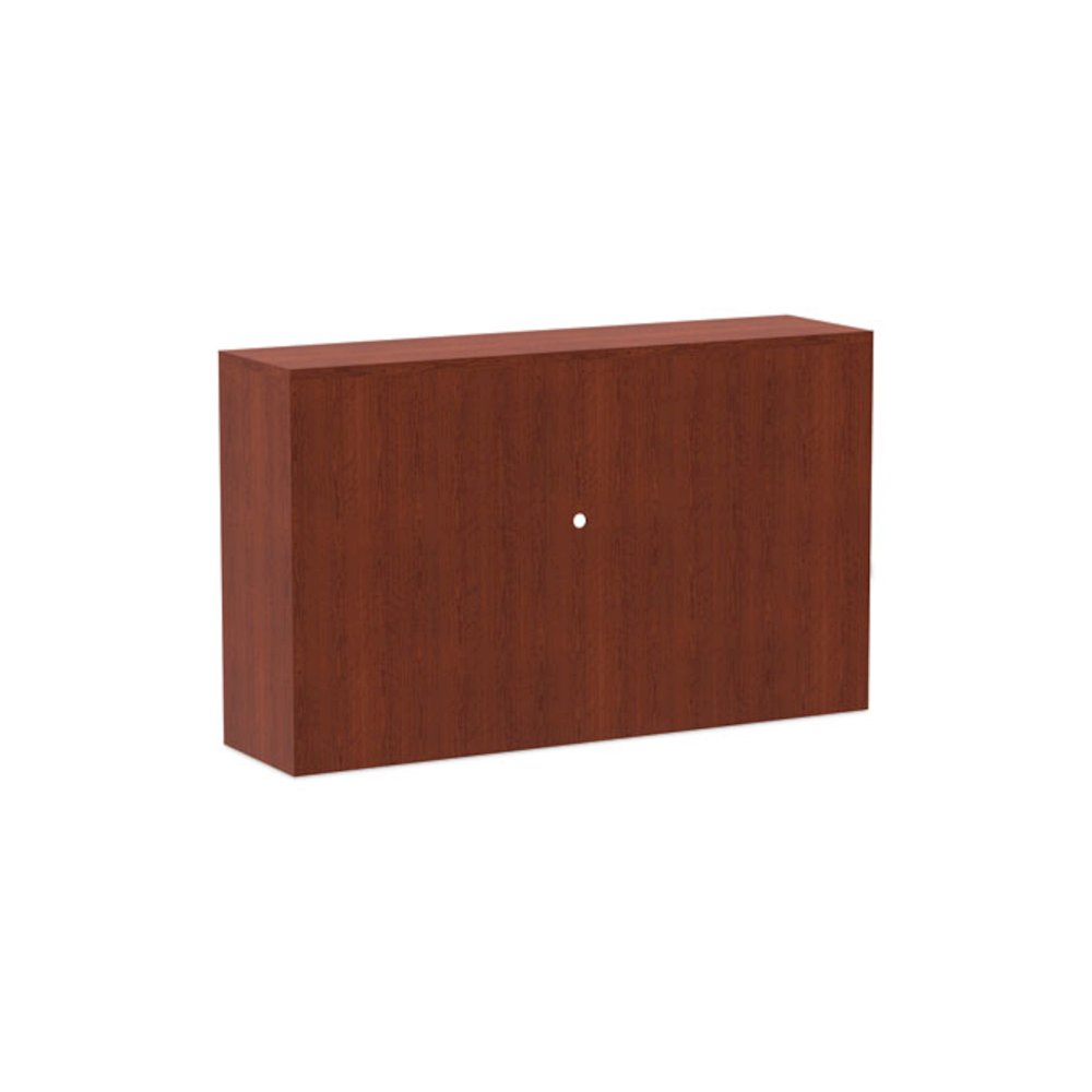 Alera Valencia Series Hutch with Doors, 4 Compartments, 58.88w x 15d x 35.38h, Medium Cherry. Picture 5