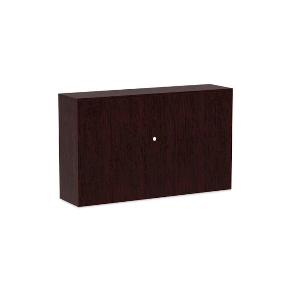 Alera Valencia Series Hutch with Doors, 4 Compartments, 58.88w x 15d x 35.38h, Mahogany. Picture 5