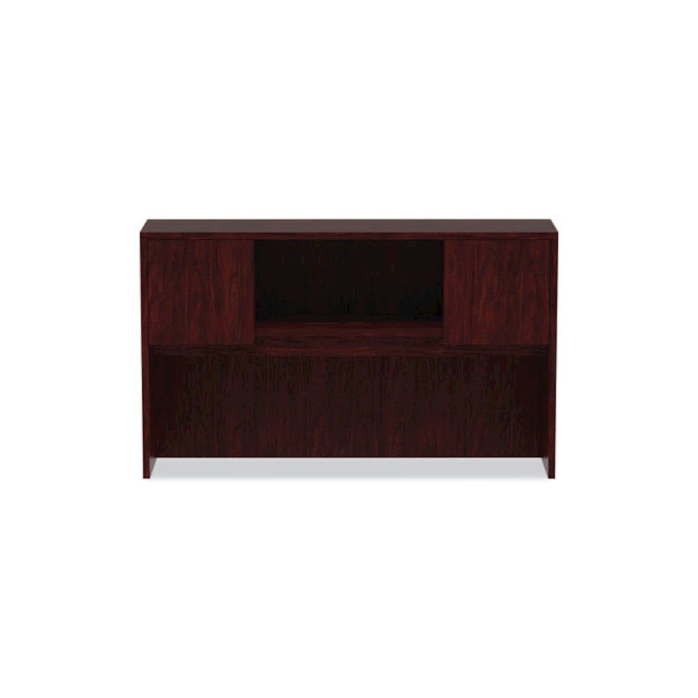 Alera Valencia Series Hutch with Doors, 4 Compartments, 58.88w x 15d x 35.38h, Mahogany. Picture 7