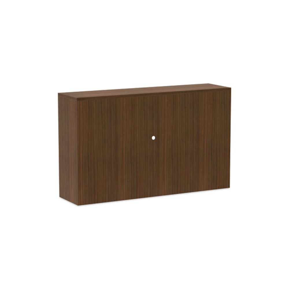 Alera Valencia Series Hutch with Doors, 4 Compartments, 58.88w x 15d x 35.38h, Modern Walnut. Picture 5