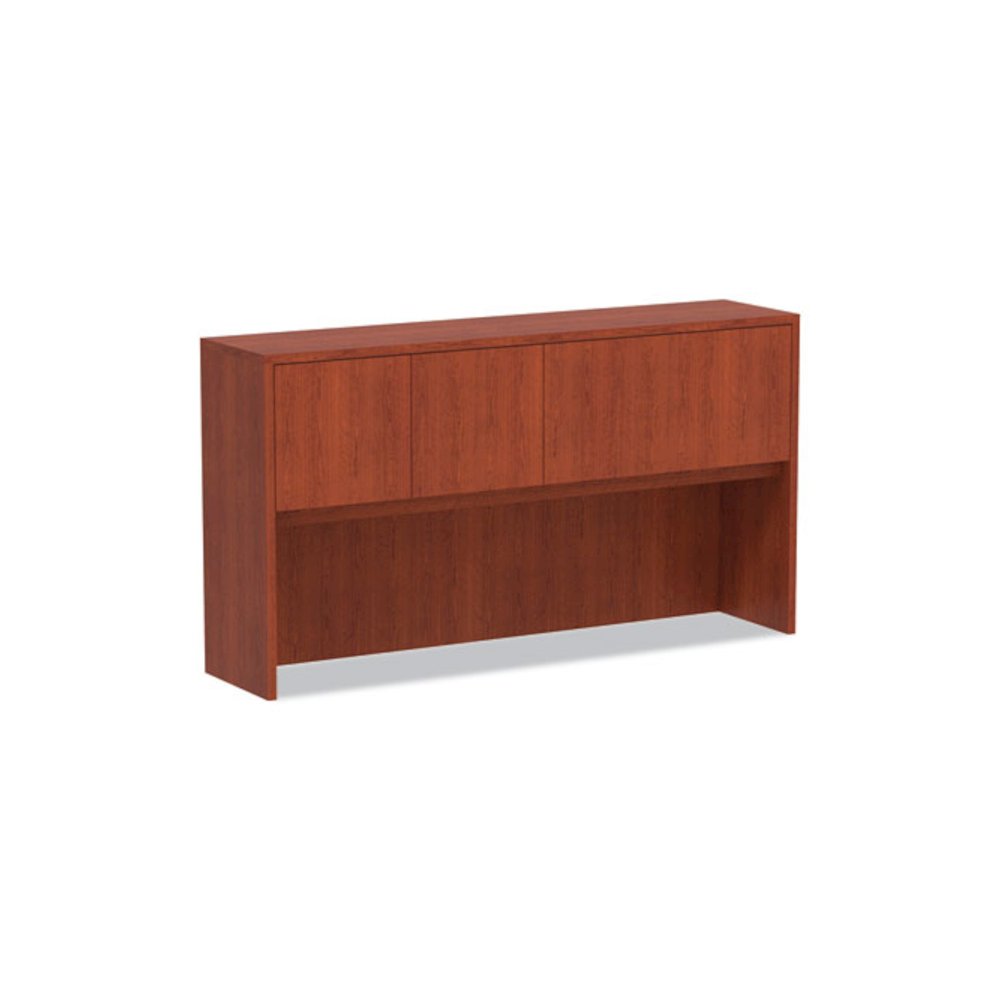 Alera Valencia Series Hutch with Doors, 4 Compartments, 64.75w x 154d x 35.38h, Medium Cherry. Picture 1