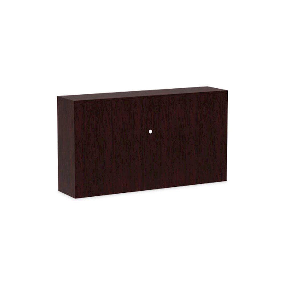 Alera Valencia Series Hutch with Doors, 4 Compartments, 64.75w x 15d x 35.38h, Mahogany. Picture 6