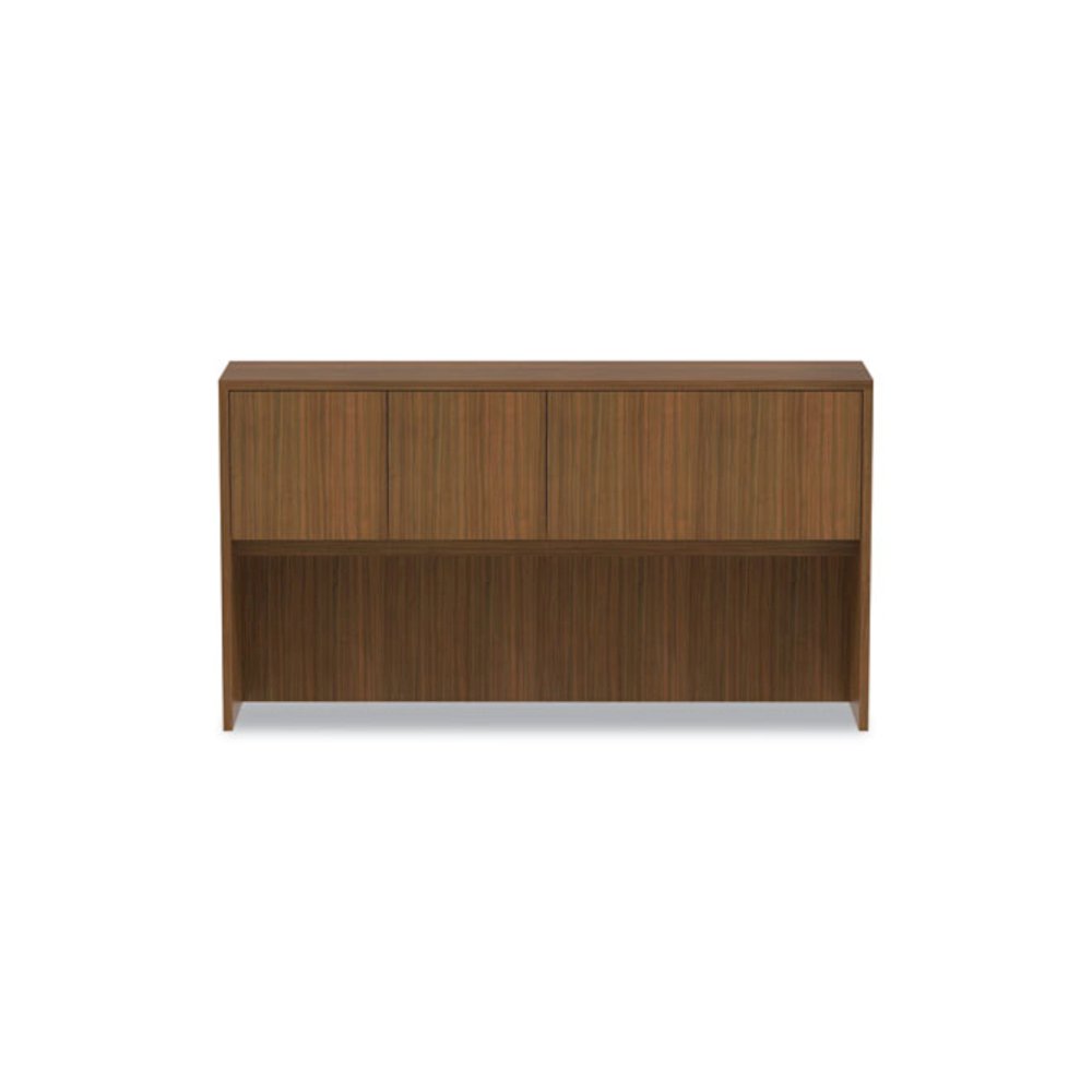 Alera Valencia Series Hutch with Doors, 4 Compartments, 64.75w x 15d x 35.38h, Modern Walnut. Picture 8