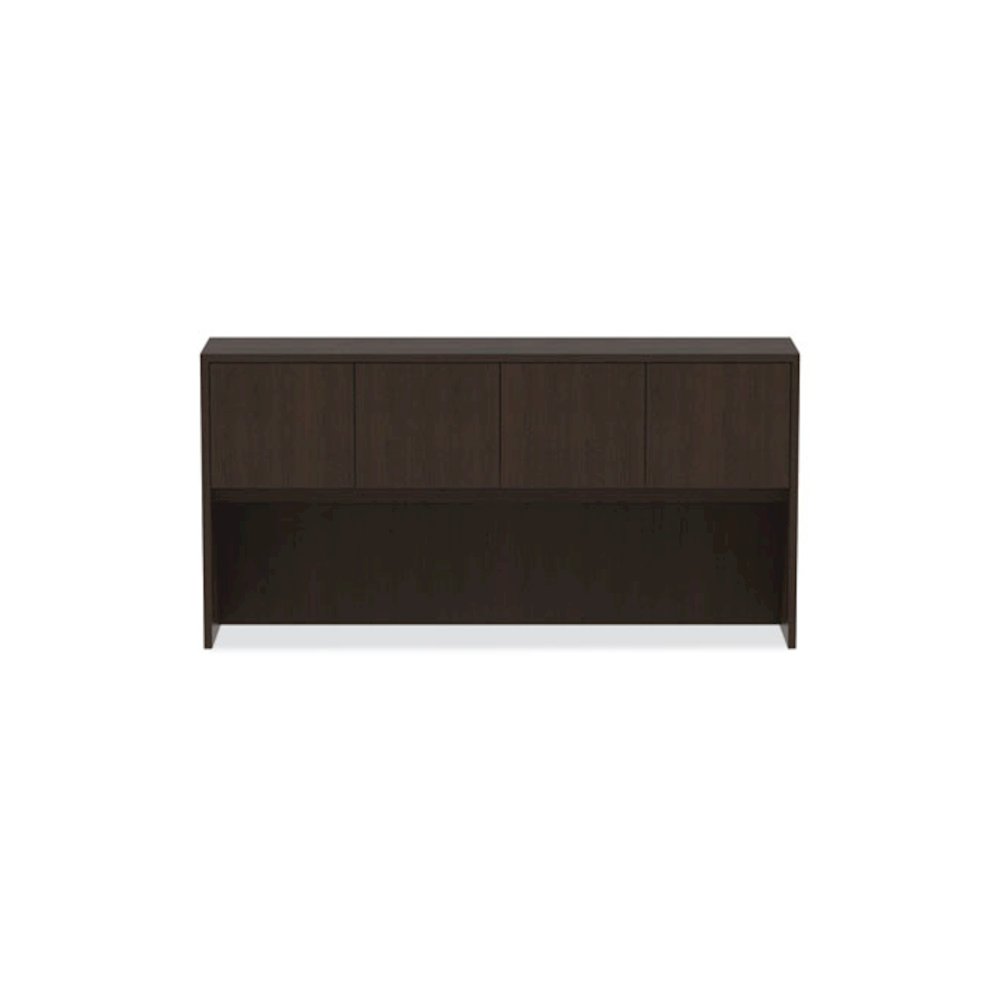Alera Valencia Series Hutch with Doors, 4 Compartments, 70.63w x 15d x 35.38h, Espresso. Picture 7