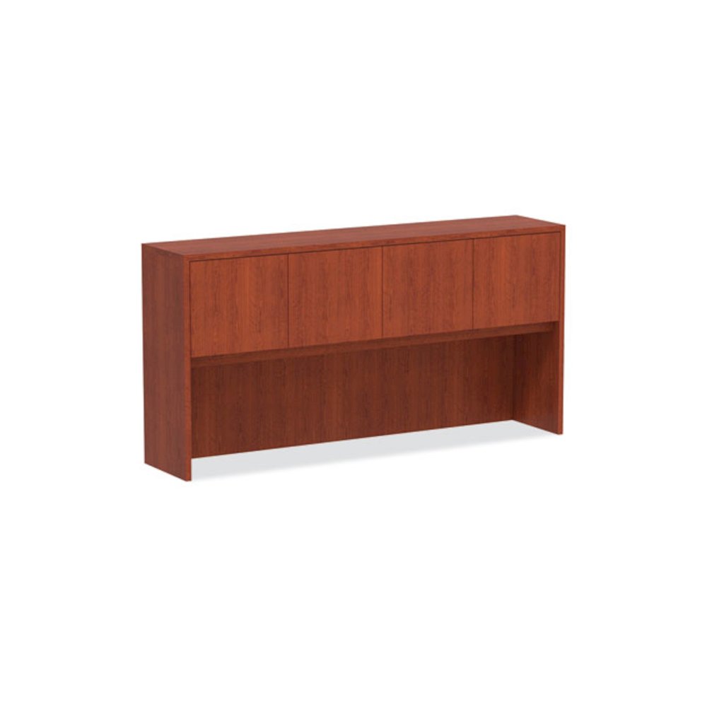 Alera Valencia Series Hutch with Doors, 4 Compartments, 70.63w x 15d x 35.38h, Medium Cherry. Picture 1