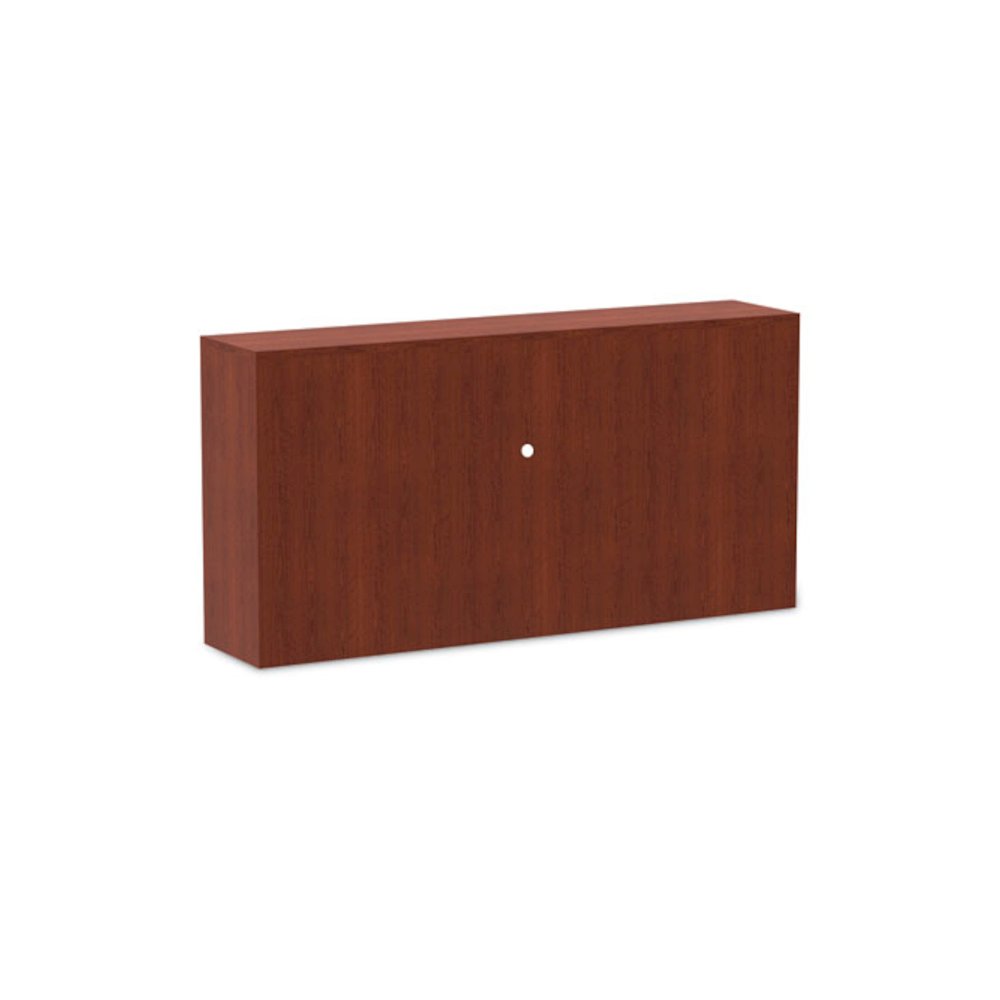 Alera Valencia Series Hutch with Doors, 4 Compartments, 70.63w x 15d x 35.38h, Medium Cherry. Picture 5