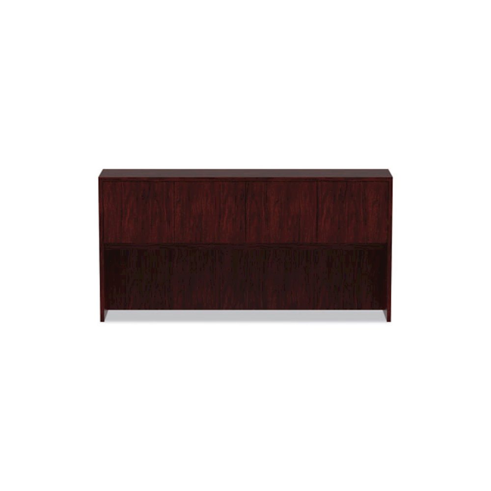 Alera Valencia Series Hutch with Doors, 4 Compartments, 70.63w x 15d x 35.38h, Mahogany. Picture 7