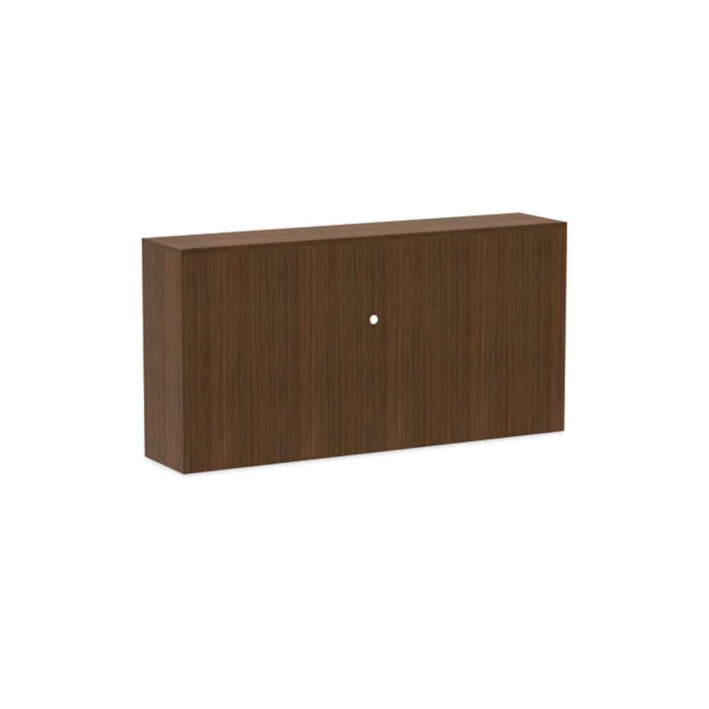 Alera Valencia Series Hutch with Doors, 4 Compartments, 70.63w x 15d x 35.38h, Modern Walnut. Picture 5