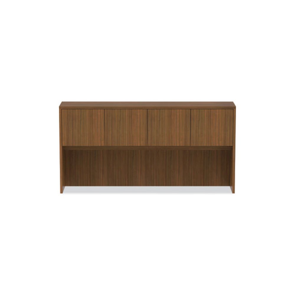 Alera Valencia Series Hutch with Doors, 4 Compartments, 70.63w x 15d x 35.38h, Modern Walnut. Picture 7