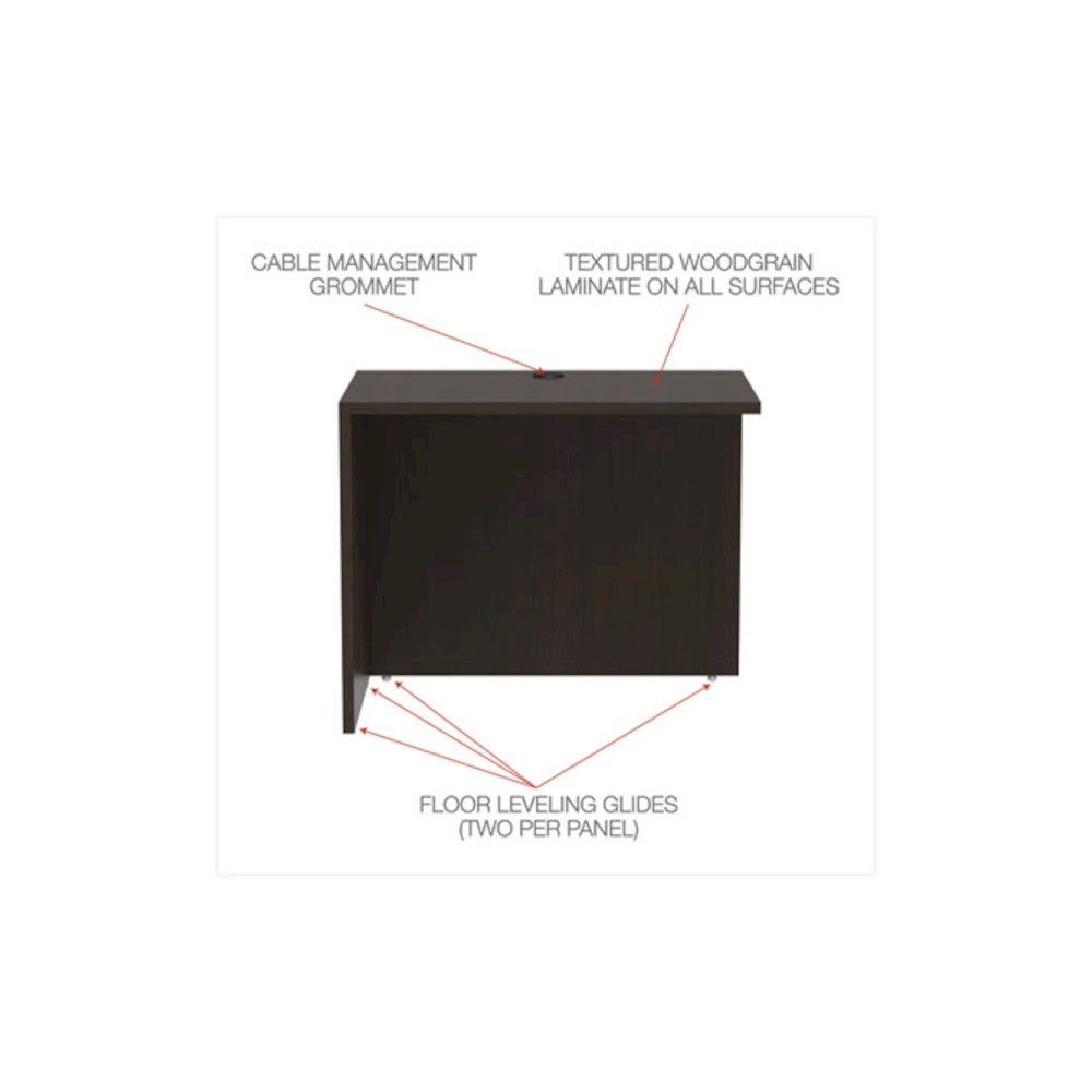Alera Valencia Series Reversible Return/Bridge Shell, 35w x 23.63d x 29.5h, Espresso. Picture 3