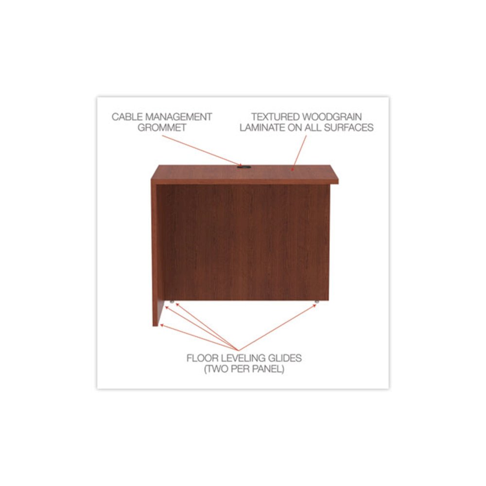 Alera Valencia Series Reversible Return/Bridge Shell, 35w x 23.63d x 29.5h, Medium Cherry. Picture 3