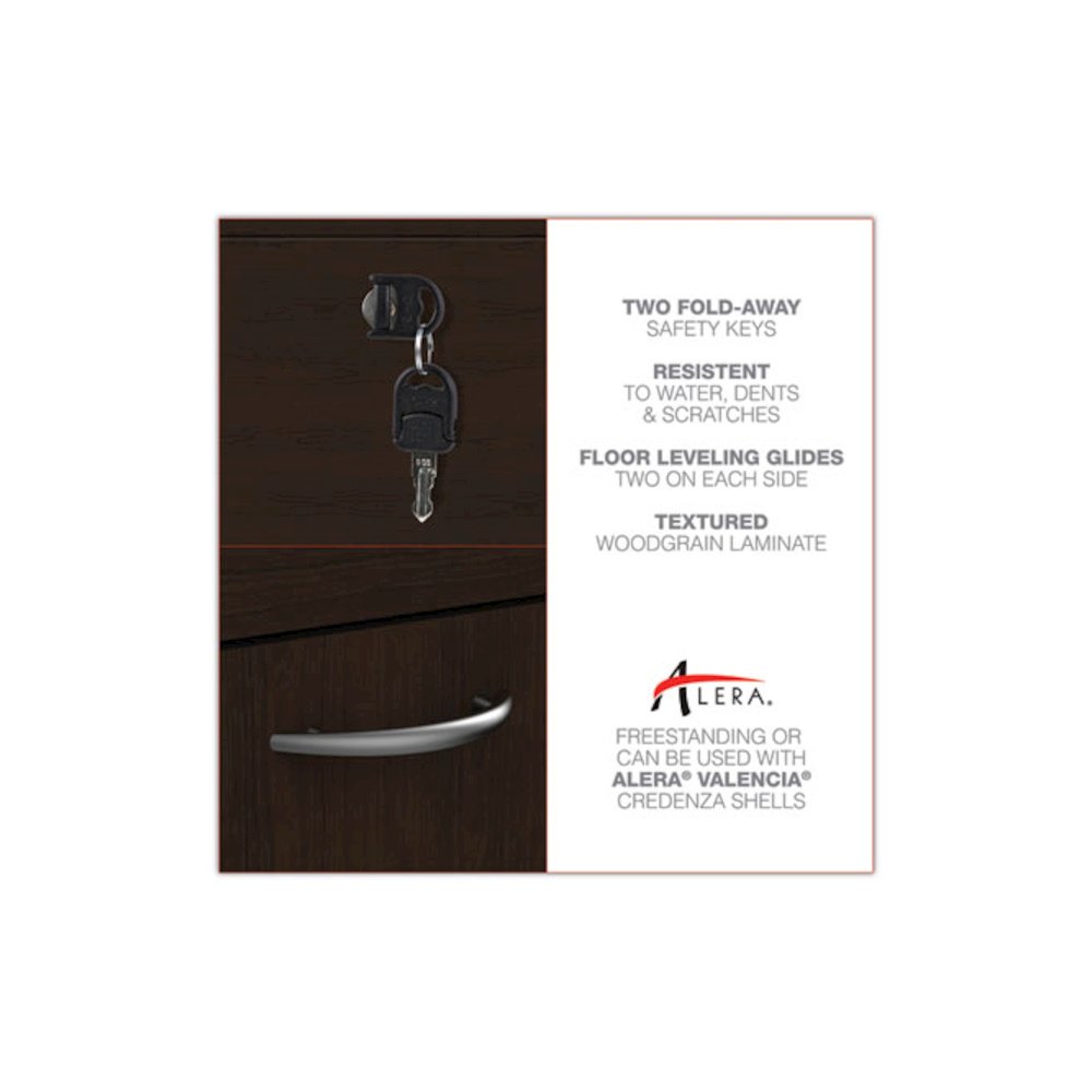 Alera Valencia Series Lateral File, 2 Legal/Letter-Size File Drawers, Espresso, 34" x 22.75" x 29.5". Picture 5