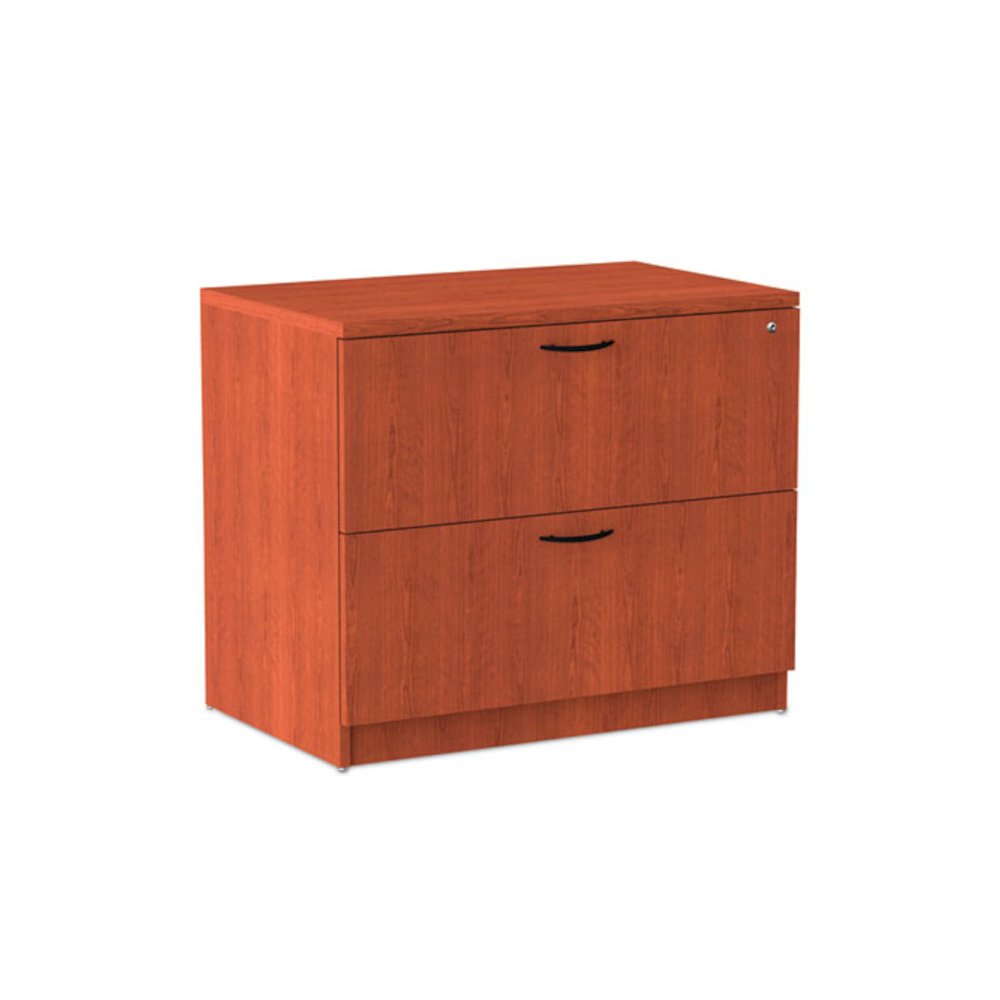 Alera Valencia Series Lateral File, 2 Legal/Letter-Size File Drawers, Medium Cherry, 34" x 22.75" x 29.5". Picture 2