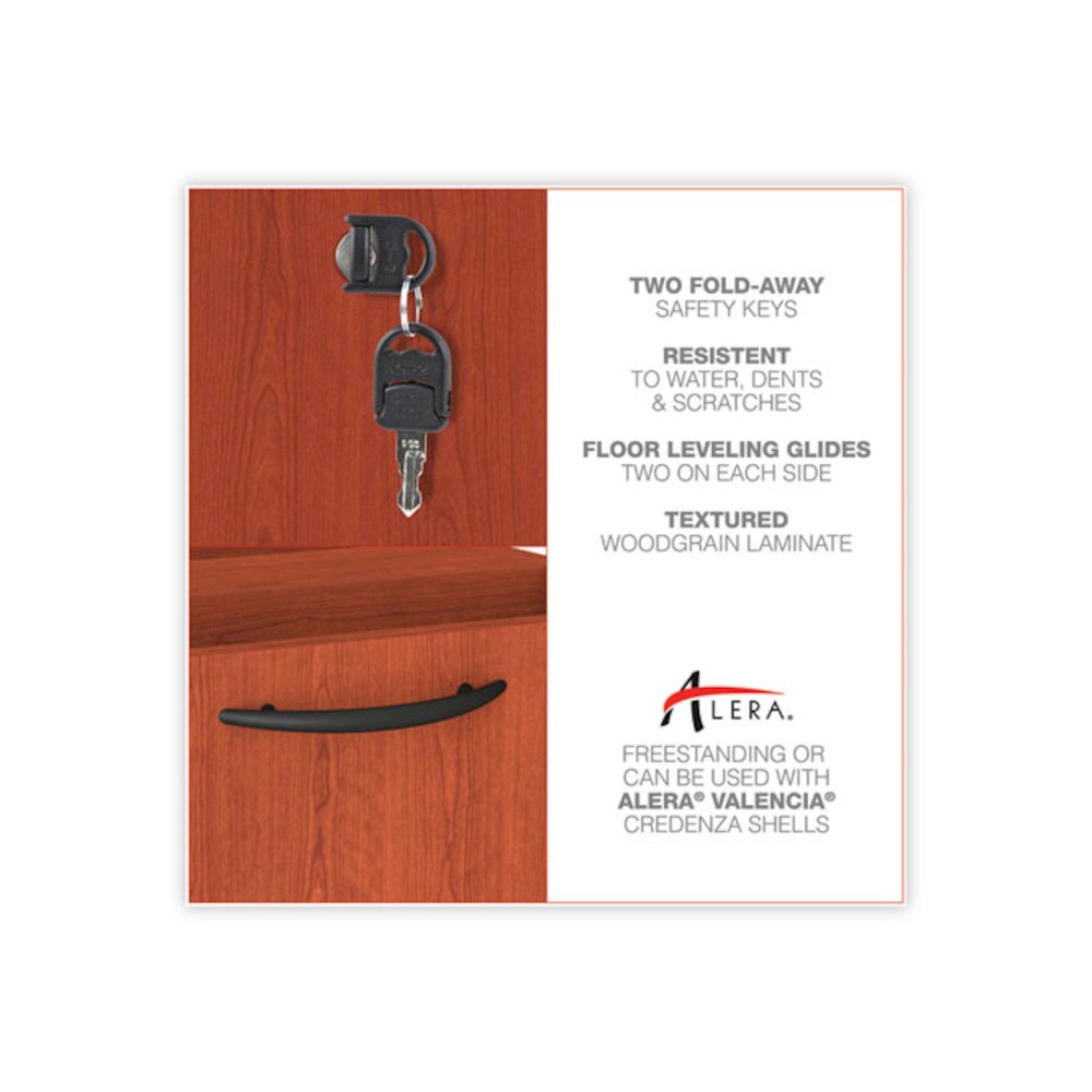 Alera Valencia Series Lateral File, 2 Legal/Letter-Size File Drawers, Medium Cherry, 34" x 22.75" x 29.5". Picture 7