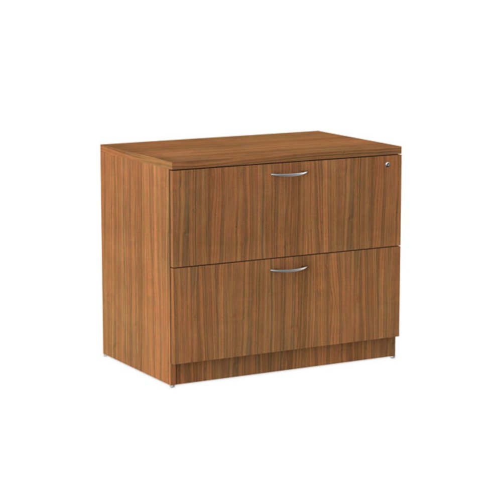 Alera Valencia Series Lateral File, 2 Legal/Letter-Size File Drawers, Modern Walnut, 34" x 22.75" x 29.5". Picture 2