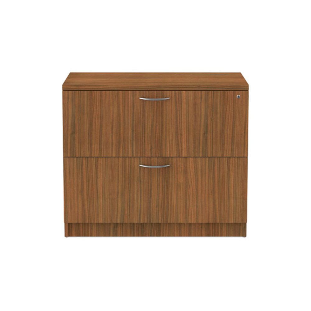 Alera Valencia Series Lateral File, 2 Legal/Letter-Size File Drawers, Modern Walnut, 34" x 22.75" x 29.5". Picture 1
