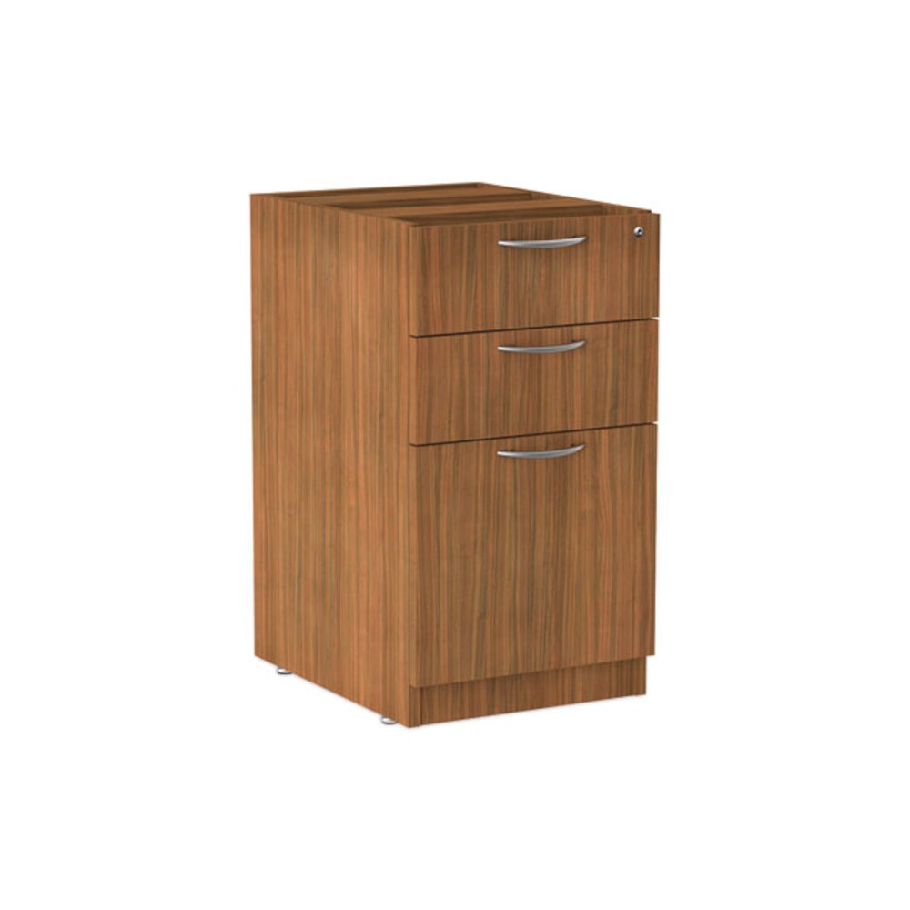 Alera Valencia Series Full Pedestal File, Left/Right, 3-Drawer: Box/Box/File, Legal/Letter, Modern Walnut,15.63 x 20.5 x 28.5. Picture 2