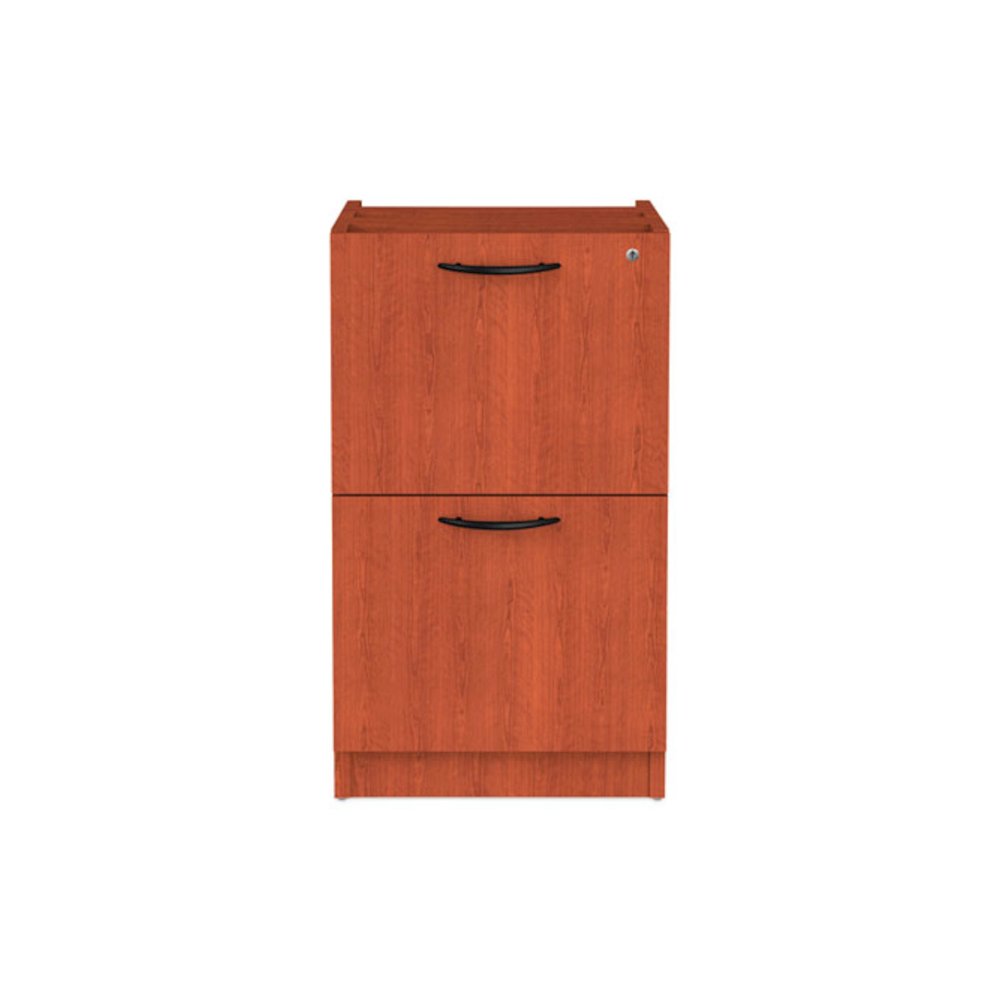 Alera Valencia Series Full Pedestal File, Left/Right, 2 Legal/Letter-Size File Drawers, Medium Cherry, 15.63" x 20.5" x 28.5". Picture 1