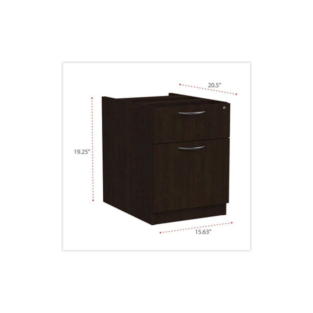 Alera Valencia Series Hanging Pedestal File, Left/Right, 2-Drawers: Box/File, Legal/Letter, Espresso, 15.63" x 20.5" x 19.25". Picture 6