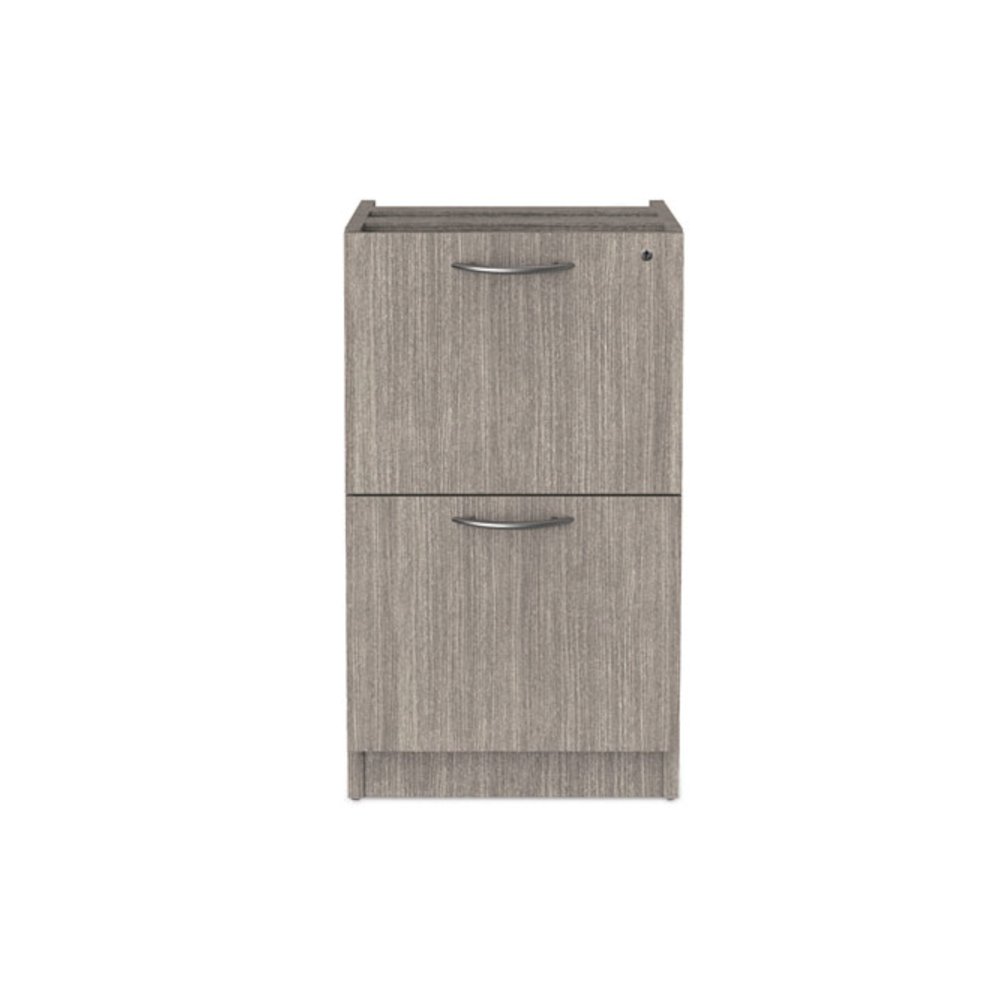 Alera Valencia Series Full Pedestal File, Left or Right, 2 Legal/Letter-Size File Drawers, Gray, 15.63" x 20.5" x 28.5". Picture 1