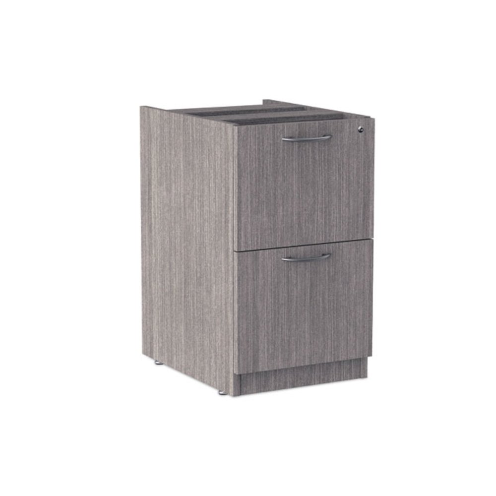 Alera Valencia Series Full Pedestal File, Left or Right, 2 Legal/Letter-Size File Drawers, Gray, 15.63" x 20.5" x 28.5". Picture 9