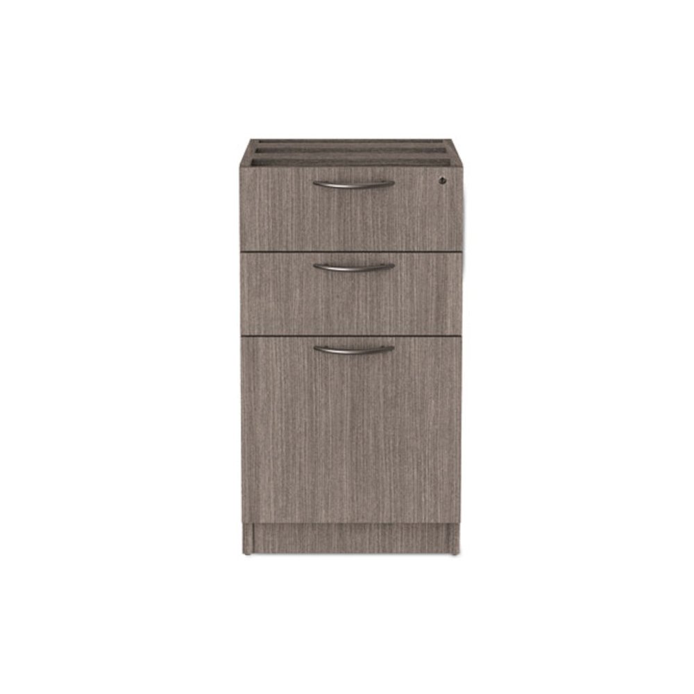 Alera Valencia Series Full Pedestal File, Left/Right, 3-Drawers: Box/Box/File, Legal/Letter, Gray, 15.63" x 20.5" x 28.5". Picture 1