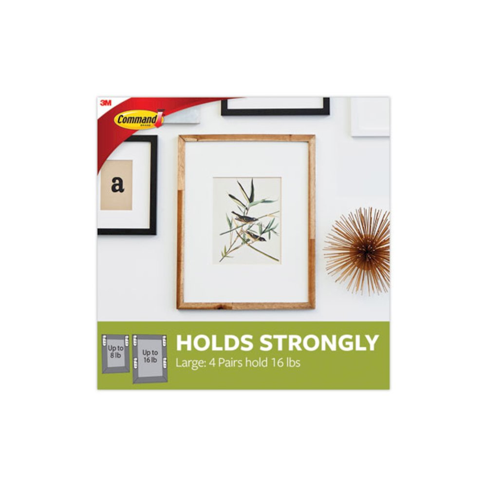 Damage-Free Hanging Picture Hanging Strip Pairs, Holds Up to 3.75 lb, Large: 0.75" x 3.65", White, 120/Pack. Picture 4