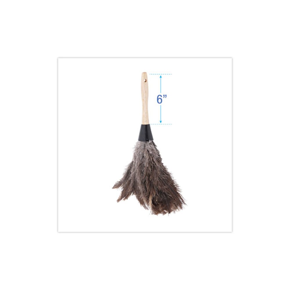 Professional Ostrich Feather Duster, 6" Wood Handle. Picture 2