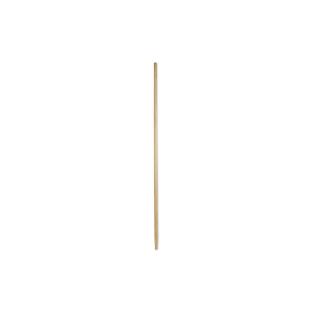 Tapered End Broom Handle, Lacquered Wood, 1.13" dia x 60", Natural. Picture 1