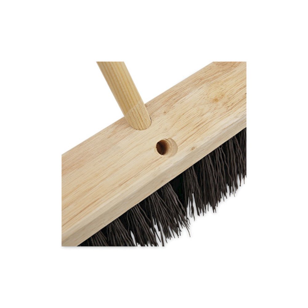 Tapered End Broom Handle, Lacquered Wood, 1.13" dia x 60", Natural. Picture 4