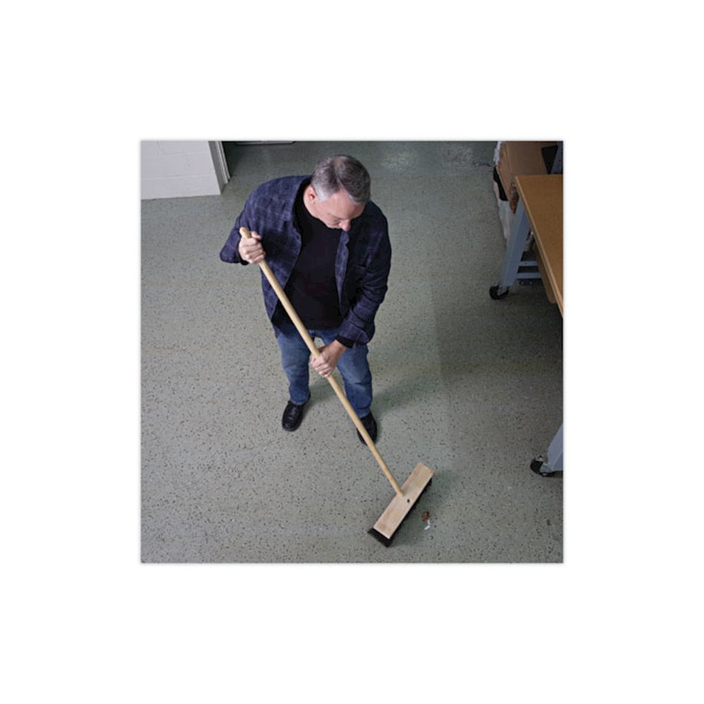 Tapered End Broom Handle, Lacquered Wood, 1.13" dia x 60", Natural. Picture 5