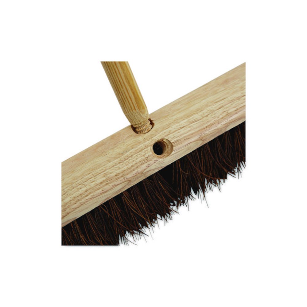 Heavy-Duty Threaded End Lacquered Hardwood Broom Handle, 1.13" dia x 60", Natural. Picture 5