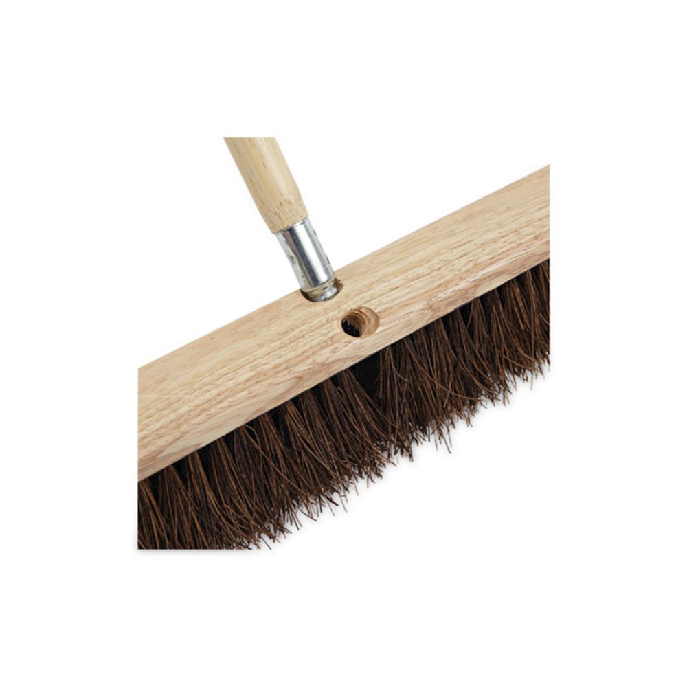 Metal Tip Threaded Hardwood Broom Handle, 1.13" dia x 60", Natural. Picture 4