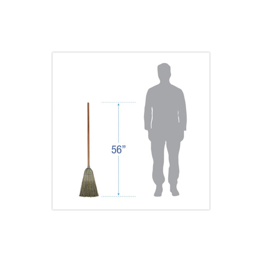 Warehouse Broom, Yucca/Corn Fiber Bristles, 56" Overall Length, Natural. Picture 2