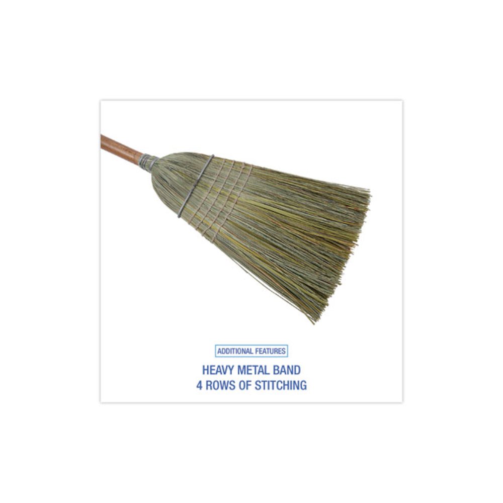 Warehouse Broom, Yucca/Corn Fiber Bristles, 56" Overall Length, Natural. Picture 3