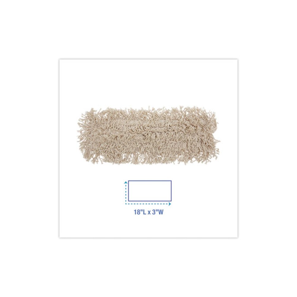 Industrial Dust Mop Head, Cotton, 18 x 3, White. Picture 2