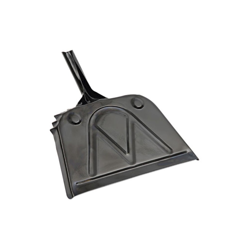 Metal Dust Pan, 12 x 14, 5" Handle, 20-Gauge Steel, Black. Picture 5