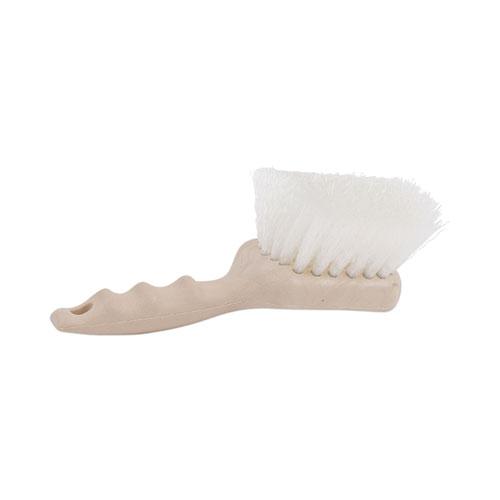 Utility Brush, Cream Nylon Bristles, 5.5" Brush, 3.5" Tan Plastic Handle. Picture 1