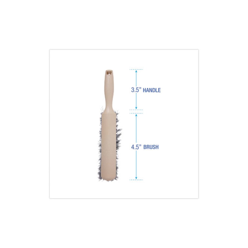 Counter Brush, Gray Flagged Polypropylene Bristles, 4.5" Brush, 3.5" Tan Plastic Handle. Picture 2