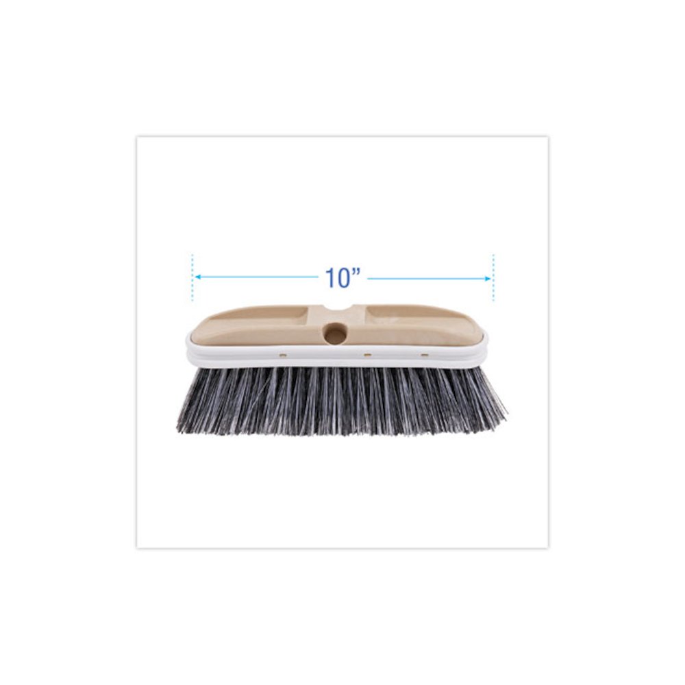 Polystyrene Vehicle Brush with Vinyl Bumper, Black/White Polystyrene Bristles, 10" Brush. Picture 2