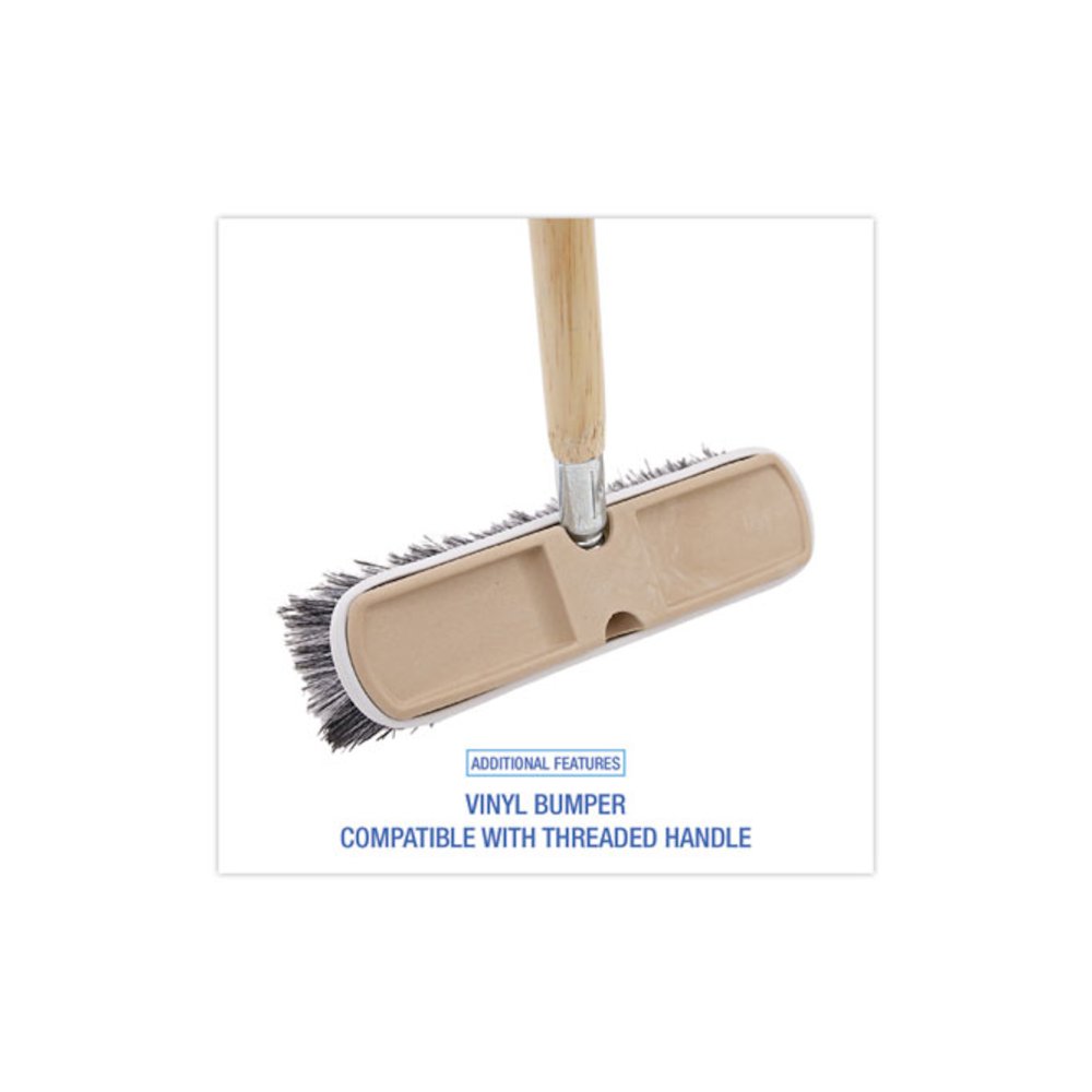 Polystyrene Vehicle Brush with Vinyl Bumper, Black/White Polystyrene Bristles, 10" Brush. Picture 3