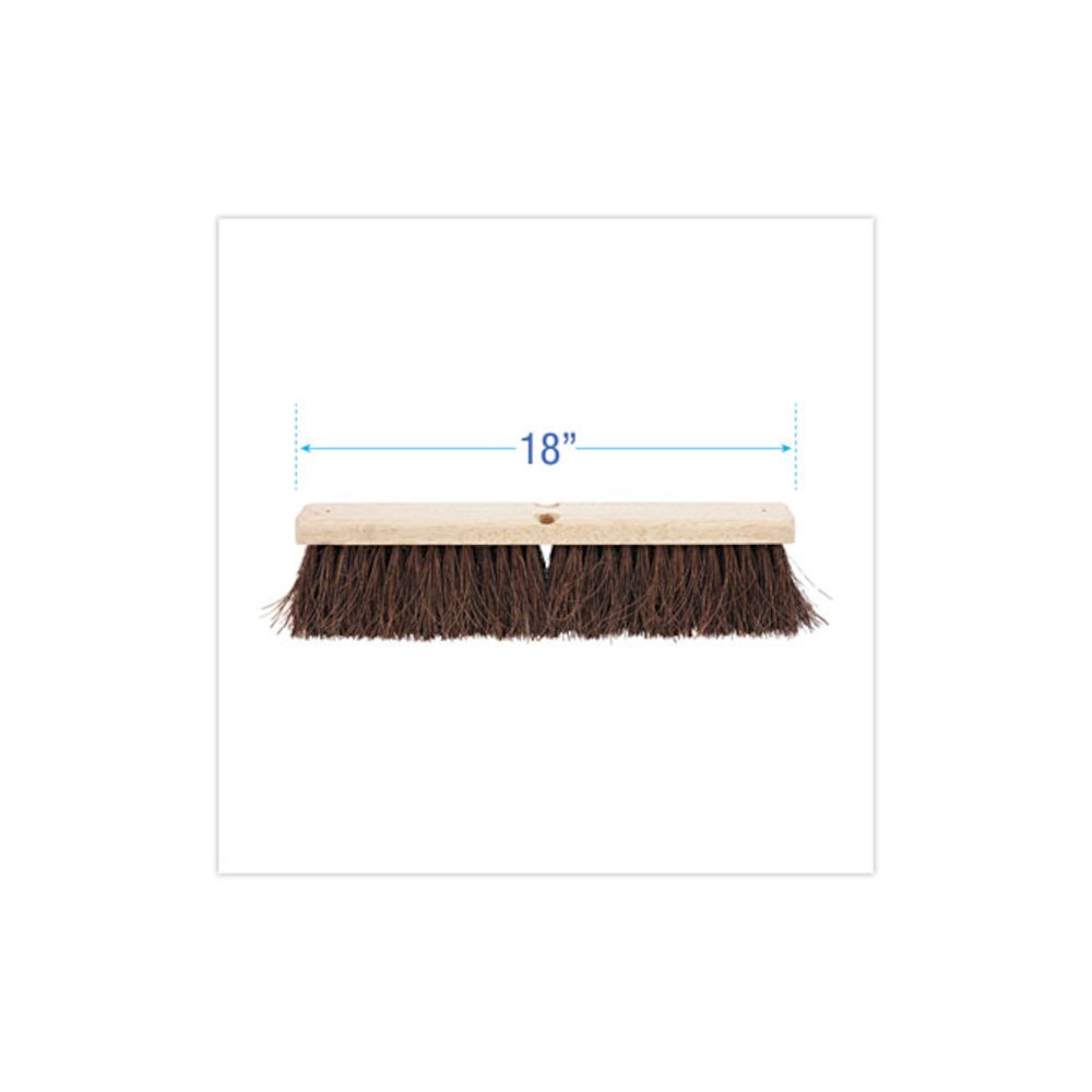 Floor Brush Head, 3.25" Natural Palmyra Fiber Bristles, 18" Brush. Picture 2