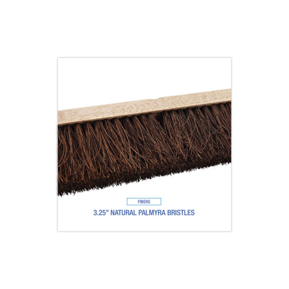 Floor Brush Head, 3.25" Natural Palmyra Fiber Bristles, 18" Brush. Picture 4